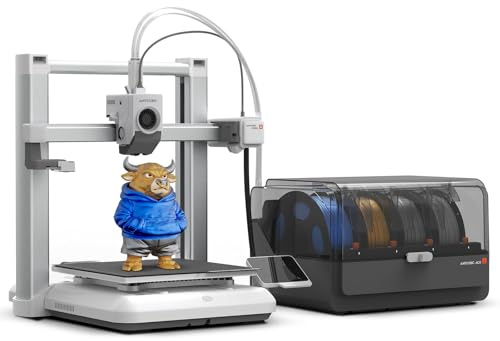 Anycubic Kobra 4 Combo 3D Drucker, Bis zu 8 Farbdruck, Leises Drucken | Filament-Trocknung bei 65 °C, Fernsteuerung über Smart-Geräte, Bauvolumen 260 × 260 × 260 mm³