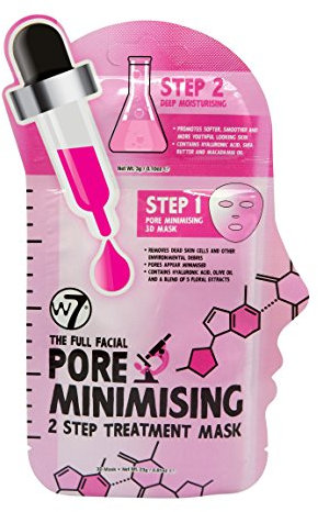 W7 The Full Facial Pore Minimising 2 Step Treatment Sheet Face Mask Moisturiser