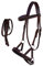 Pferd Western Leder gepolstert gebisslosen Trense Sidepull Halfter Combo Zügel 7710, Mahogany/Purple, Cob