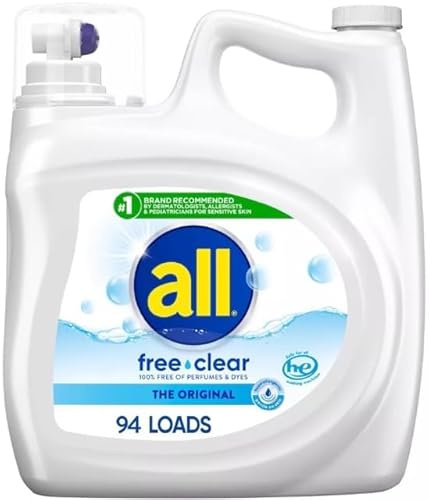 all Liquid Laundry Detergent Free Clear for Sensitive Skin, 141 Ounce, 94 Loads
