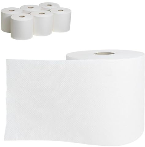 AURSTORE BASA Essuie Tout Gros Rouleau, Bobine Essuie Main, Rouleau Papier Essuie Tout Industriel, Sopalin Par | 450 Feuilles | 2 Plis | (Lot de 6)