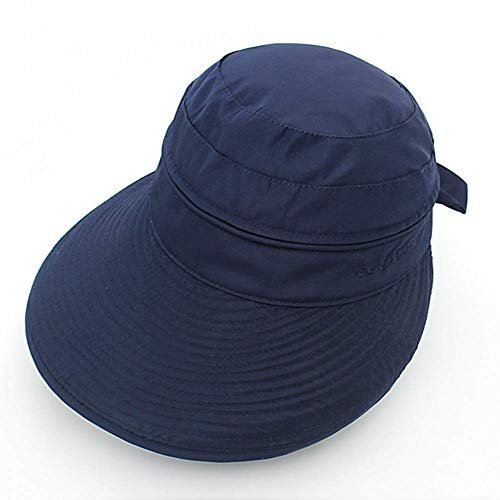 Damen Sonnenhut Sonnenschutz Strandhut mit Reißverschluss Sommerhut Breite Krempe Sonnenmütze Abnehmbar Kappe Frauen Faltbar Atmungsaktiv Kappe Schlapphut Outdoor Hut für Reisen Wandern Besichtigung
