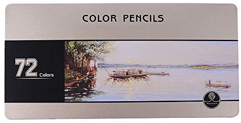 RayLineDo® 72 einzigartige Buntstifte (nummeriert) vorgespitzt, ungiftig, weich und dick auf Ölbasis, Bleistifte mit Metallbox für Erwachsene und Künstler