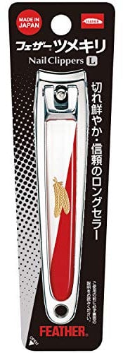 FEATHER Safety Razor, FEATHER, Nail Clippers, Made in Japan, Shatterproof, Comes with a Keeper, for Hands and Feet, Unisex (Random Color), Large Size (x 1)