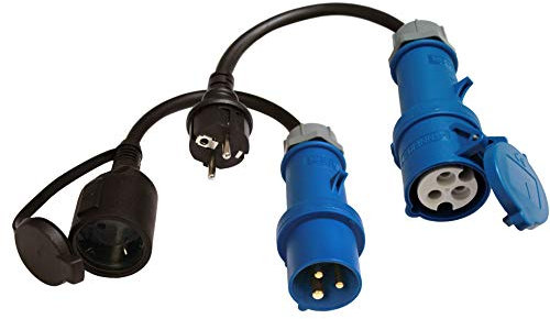 2 x Adapter CEE Stecker Kupplung 230V MENNEKES Camping Boot, mit Kabelgebunden, H07RN-F 3x2,5mm² 16A