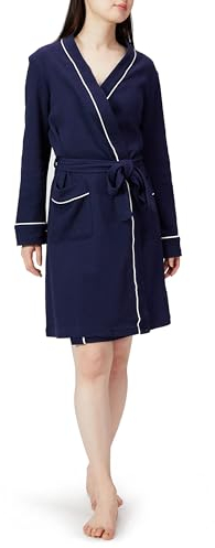 Amazon Essentials Bata Media Ligera con Diseño Gofrado (Disponible en Tallas Grandes) Mujer, Azul Marino, L