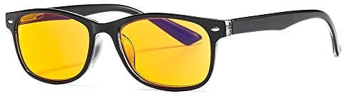 Suertree 95% Anti-Blue Computer Reading Glasses, Blue Light Filter Eye Glasses Blocking UV Computer Glasses, Visual Aided Glasses Female Male Reading Glasses Yellow Lens 1.5 BM163