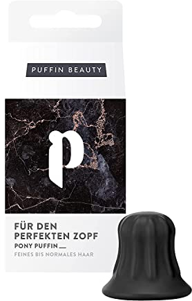 pony puffin ONYX | Für den perfekten Zopf voller Volumen & Halt - Made in Germany | Latexfrei & vegan | Hebt Deinen Zopf auf das nächste Level | Schwarz für alle dunklen Haare