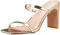 The Drop Women's Avery Square-Toe Two-Strap High Heeled Sandal, Gold, 7 UK