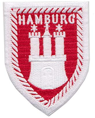 Aufnäher mit Hamburger Tor, Wappen, bestickt, zum Aufbügeln, Souvenir, Zubehör