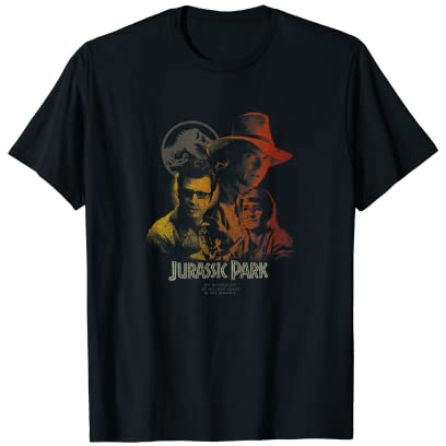 Jurassic Park Group Shot Color Gradient Headshots T-Shirt