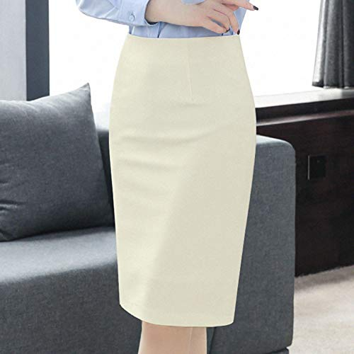 Kilt Rock Eleganter Damen Bleistiftrock Ol Style Plus Size Hohe Taille Knielange Arbeit Büro Bodycon Rock S Beige