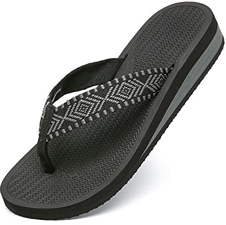 ChayChax Thongs Femme Compensées Sandales de Plage Légères Chaussons d'été Pantoufles Antidérapantes, Gris, 40 EU