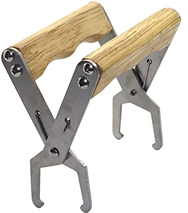 Yicare Imker Bienenkorb Rahmen Griff Lifter Bienenzucht Ausruestung,Imkereibedarf Werkzeug Bienenstock Wabenheber Klammer,Hochwertiger Milzclip aus Edelstahl mit Holzgriff Nestrahmenklemme