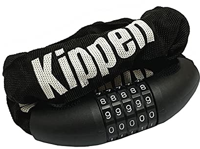 Kippen 2013A Kettenschloss mit Zahlenschloss, 5 Stück, Länge 100 cm, ideal für Fahrrad, Skateboard, Roller, Tore, Werkzeugkasten.