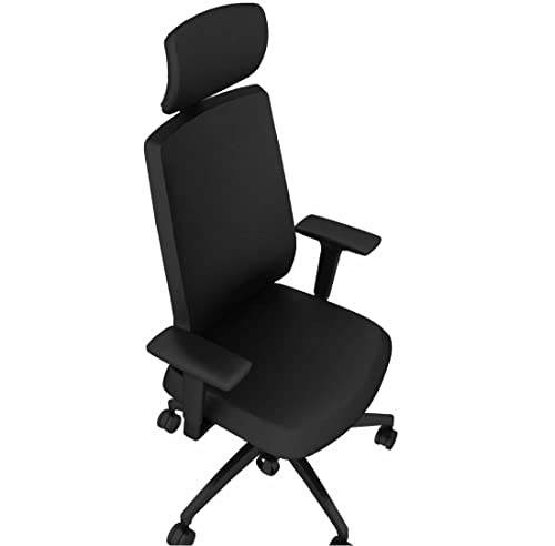 Dauphin Indeed nachhaltiger Bürostuhl, Individualisierbar, ergonomisch, leichtes Gewicht (Fabio: Schwarz, Vollpolster mit Nackenstütze)