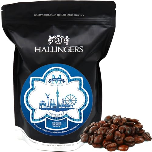 Hallingers Genuss Manufaktur Edel-Kaffee Geschenk - schonend langzeitgeröstet bei niederen Temperaturen No. M - München, Geschenkidee für Frauen Männer