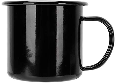 Fdit 350ml Emaille Tasse Camping Zinn Emaille Becher mit Griff Kaffeetasse Getränkebecher Flacher Boden Teebecher Emaillierte Tasse Trinkwerkzeuge(2#)