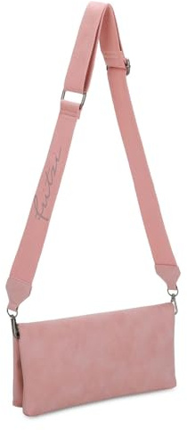 Fritzi Ronja Cross Vintage Crossbody Kunstleder Damen Umhängetasche Handtasche Festival City vegan Vintage-Waschung 15 x 29 x 3 cm – Schwarz, Rosa, Braun, Grün, Grau, Beige, Pink, Blau