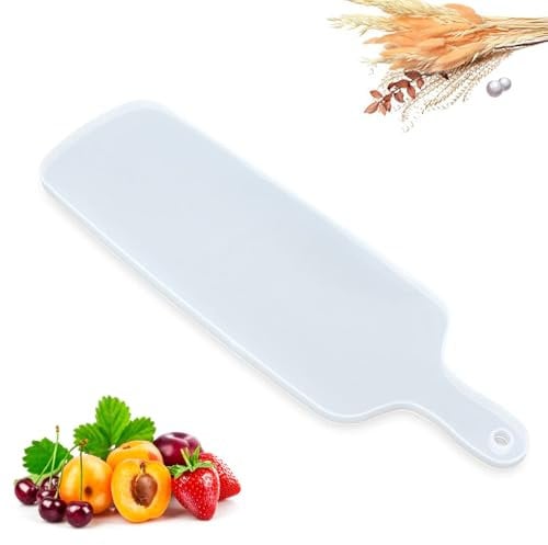 HERCHR Silicone Resin Moulds Serving Tray, 15.7x11.5x3.4 Inch Rectangular Cheese Board Silicone Mold, Epoxy Resin Casting Molds with Handle, Clear