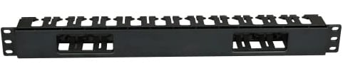 AIXONTEC 19“ 1 HE Kabel Rangier Panel Kabelmanagement horizontal Kabel Durchführung abnehmbare Blende Rack Einbau Schwarz