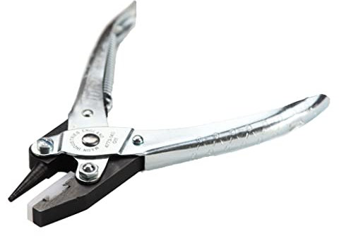 Maun 4773-140 Round and Flat Nylon Jaws Parallel Plier Return Spring 140 mm | Bend Wire and Make Loops | Nylon Jaw Prevents Damage | for Fine Jewellery Work
