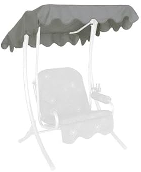 Angerer Freizeitmöbel GmbH Hollywoodschaukel Sonnendach - passend für viele 1-Sitzer Hollywoodschaukeln - Schaukeldach Made in Germany (Swingtex hellgrau, 100 x 145 cm)
