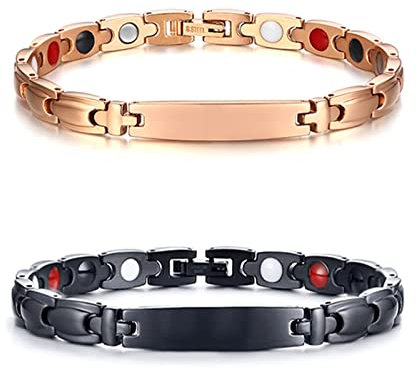 Whoiy Bracciale Oro Rosa, Braccialetto Uomo Acciaio Inox Braccialetti Bracciali 20x0.64cm
