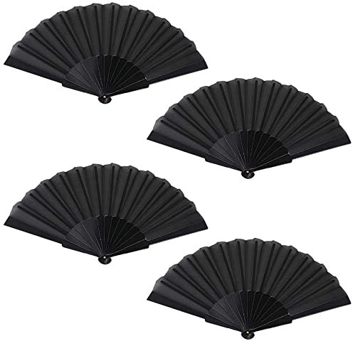 WANYIG 4 Pezzi Ventagli di Plastica Donna Estate Ventaglio a Mano Pieghevole Matrimonio Personalizzati Cerimonia Cinese Stile per Cerimonia Gadget Matrimonio (Stile #4)