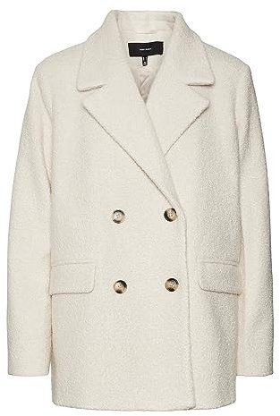 VERO MODA Vmsally Chaqueta Boos Abrigo Corto, Abedul, M para Mujer