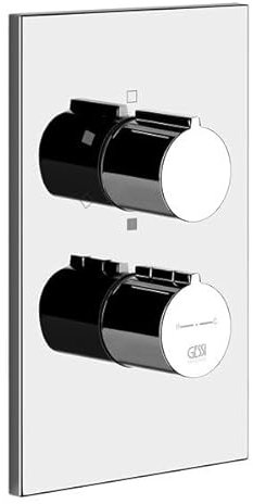 Gessi Emporio Via Tortona Fertigmontageset für UP-Thermostat mit Absperrventil, 38792, Farbe: Finox Optik