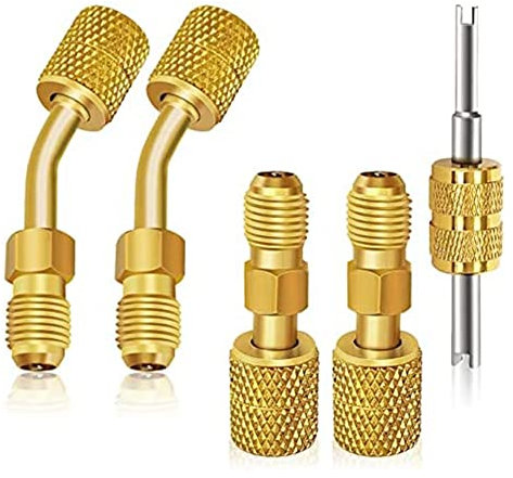 Tweovnai R410A Mini Split Adapter Kit R410A Adapter Kit R410A Swivel Adapters HVAC Vacuum Pump for Mini Split System Air Conditioner HVAC