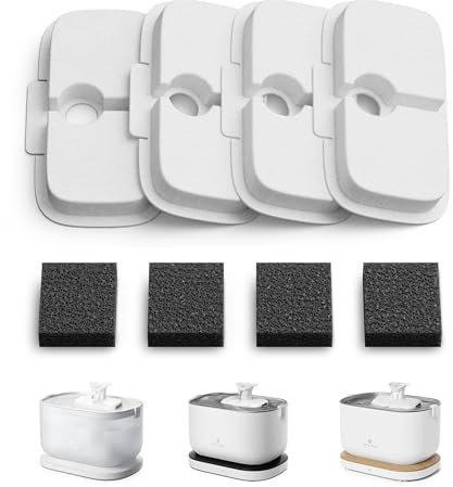 PETLIBRO Katzenbrunnen Filter 4er Pack für Dockstream Trinkbrunnen für Katze PLWF005, PLWF115, PLWF105, 2-Monats-Set Ersatzfilter für Katzentrinkbrunnen
