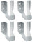 DOJA Barcelona Beam Brackets | Pack of 4 | Joist Hangers Type A | 48 x 136 x 75 mm | Zinc | Beam Connector with Wings | for Wooden Post Holders, Wooden Beams for Pergolas