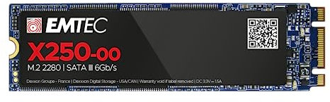 EMTEC - Disque Dur SSD Interne M.2 2280 SATA - Collection X250 Power Plus - 3D NAND - 2To - 10x Plus Rapide Qu’Un Disque Dur Classique - Ultra-Performant