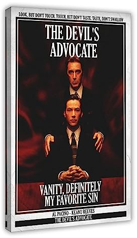 ZAPORA The Devil's Advocate Kult-Filmposter Vintage Retro Art Poster Leinwand Poster Wandkunst Dekor Druck Bild Gemälde für Wohnzimmer Schlafzimmer Dekoration Rahmenstil 60 x 90 cm