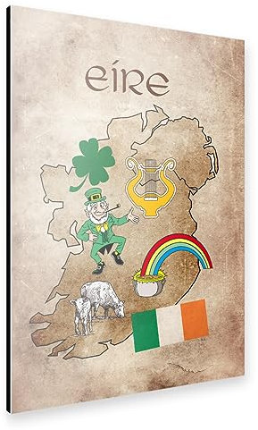 artboxONE Alu-Print 150x100 cm Irland Illustrated - map von Künstler sommersbilder