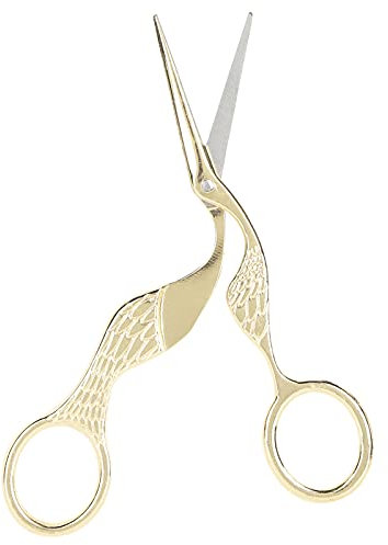 Septpenta Mehrzweckschere, Vintage Handwerksschere in Vogelform, Edelstahl, Spitze Näh und Stickschere für Büro, Zuhause und Allgemeine Bastelbedarf(Gold)