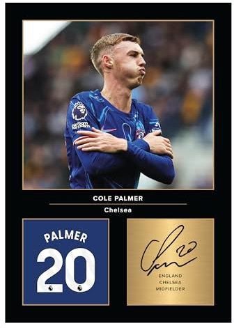 Icons Wall Art Cole Palmer Chelsea Signiertes Foto, A4, gedrucktes Foto, Geschenk für Chelsea-Fans, digital reproduzierte Unterschrift, ungerahmt