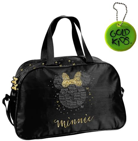 Goldkids - Sporttasche Kinder für Mädchen & Jungen - Umhängetasche mit Minnie Mouse Motiv - Schwimmtasche mit verstärktem Boden - Trainingstasche 40 cm x 25 cm x 15 cm