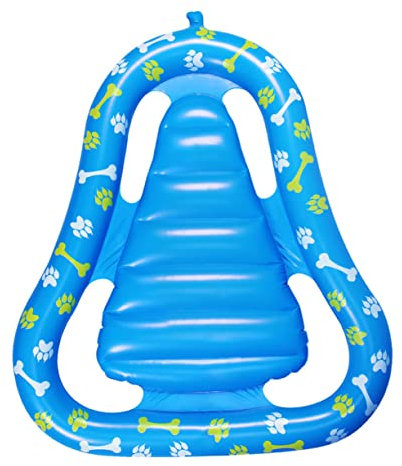Aufblasbares Haustier Schwimmbett in Avocadoform Blau für Hund und Welpe