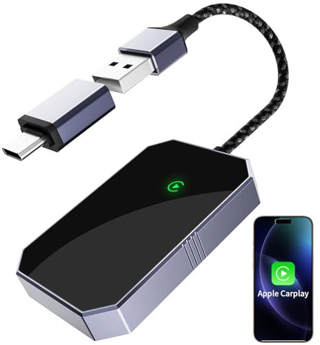 Kabellose Adapter für Carplay, Wireless Carplay Adapter für iPhone, Konvertiert werkseitig verkabelte auf drahtlose Auto Play Adapter, Carplay Bluetooth Adapter, Auto ab 2015