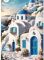 GDYEEH Santorin Diamond Painting Erwachsene, 5D Haus Diamant Painting Bilder Anfänger, DIY Kirche Runder Vollbohrer Diamanten Malerei Stickerei Kreuzstich Geschenke Home Wand Dekor 30x40cm
