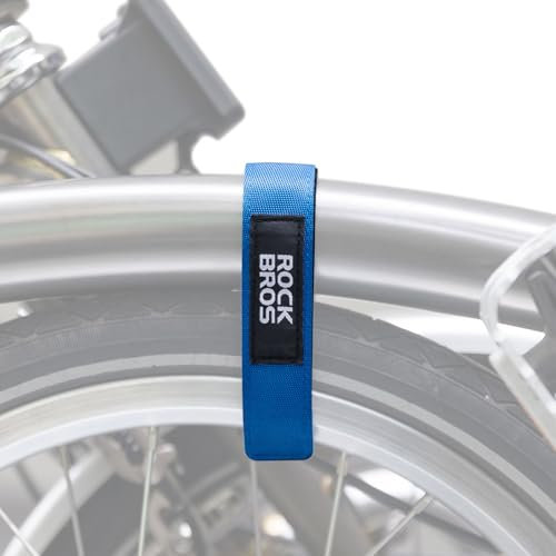 ROCKBROS Sangle à Cliquet pour Brompton, Ceinture de Fixation pour Vélo Pliant Serre-Pantalon Multifonctionnel Universel, 49.8x2.5cm, Bleu