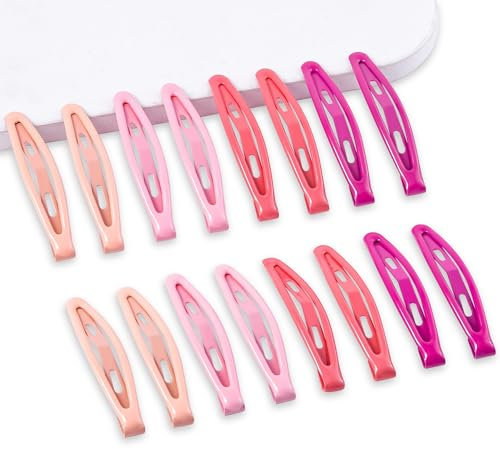 Cptots 16 fermagli per capelli a scatto in metallo, per donne, antiscivolo, per capelli spessi e sottili, colore rosso sfumato, 6 x 1 cm.