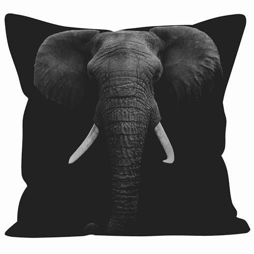 CEVAN Linen Kissenbezüge Ethno Kissenbezug Couch Elefant Kissenbezüge Wohnzimmer Kissenhülle Zum Bedrucken Kissenbezüge Sofa Dekor 45x45cm,1Pcs