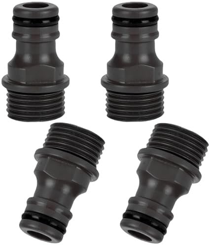 1/2 Inch External Thread Faucet Connector, Threaded Faucet Adapter, Outdoor Hose Faucet Adapter, Used for Garden Hose Quick Connectors and Garden Nozzle Threaded Faucet Connector (4 Pieces)
