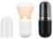 2 pinceles retráctiles para maquillaje de viaje, mini pinceles para polvos, brochas para colorete facial con cubierta para base líquida, crema en polvo, color blanco y negro