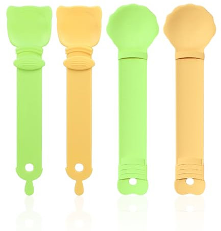 GTYHH Dispensador De Comida para Gatos De 4 Piezas, Exprimidor De Golosinas para Gatos, Cuchara De Comida para Mascotas, Suministros para Mascotas, Herramientas De Alimentación Portátiles