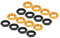 QUARKZMAN Aluminium 17mm RC Radmutter Gewinde M12x1,0mm Sechskant Radmuttern RC Radmutter für 1/8 RC Modellauto Lkw Geländewagen Aufgerüstete Teile Packung mit 16 (Gold & Schwarz)